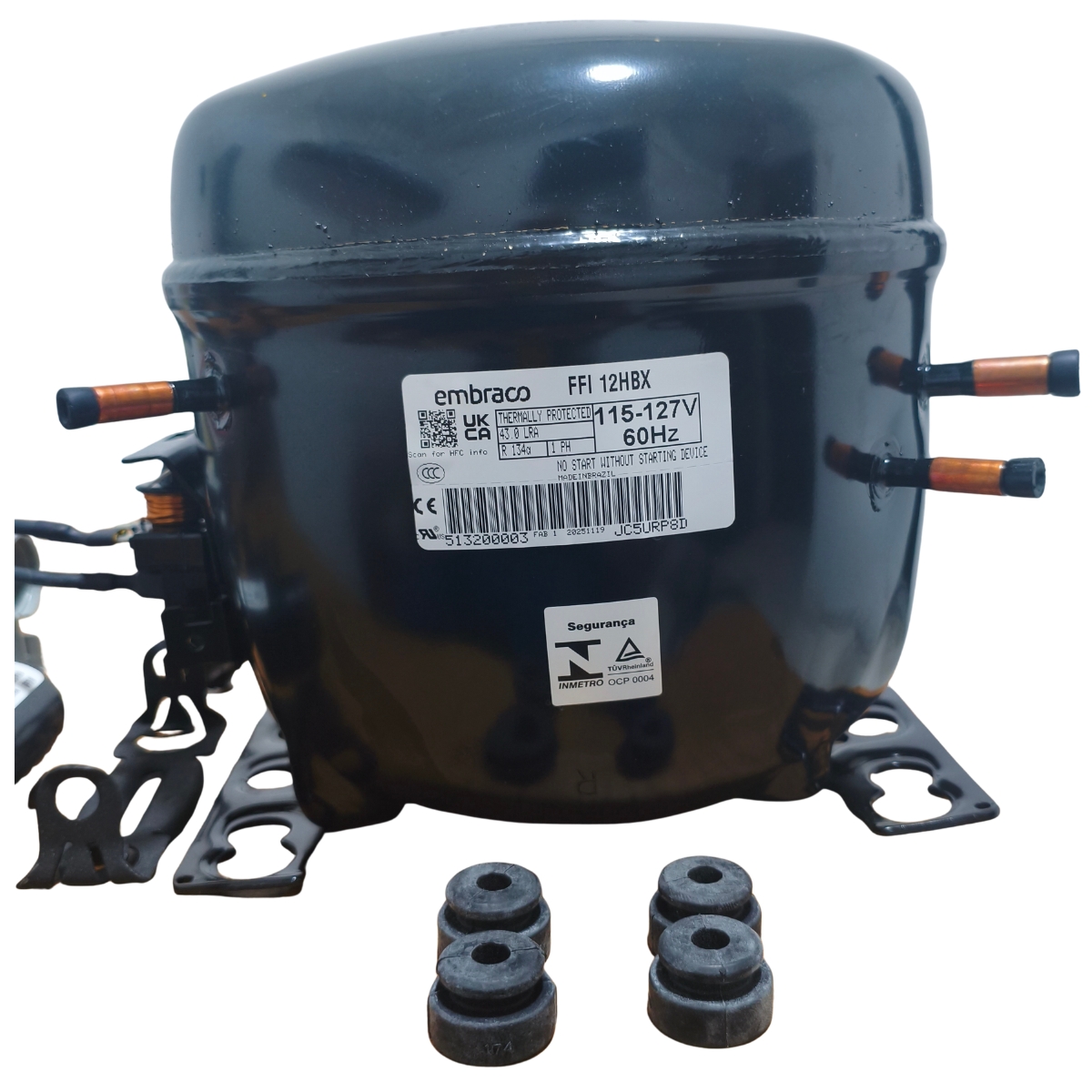 Compresor Nevera 1/3 HP Embraco Original - Motor de Refrigeración R134a 110V (Modelo FFI12HBX) - Imagen 11