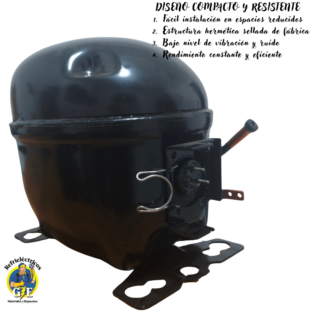 Compresor Nevera 3/8 HP Donper Original - Motor de Refrigeración R134a 110V (Modelo K390BZ1) - Imagen 4