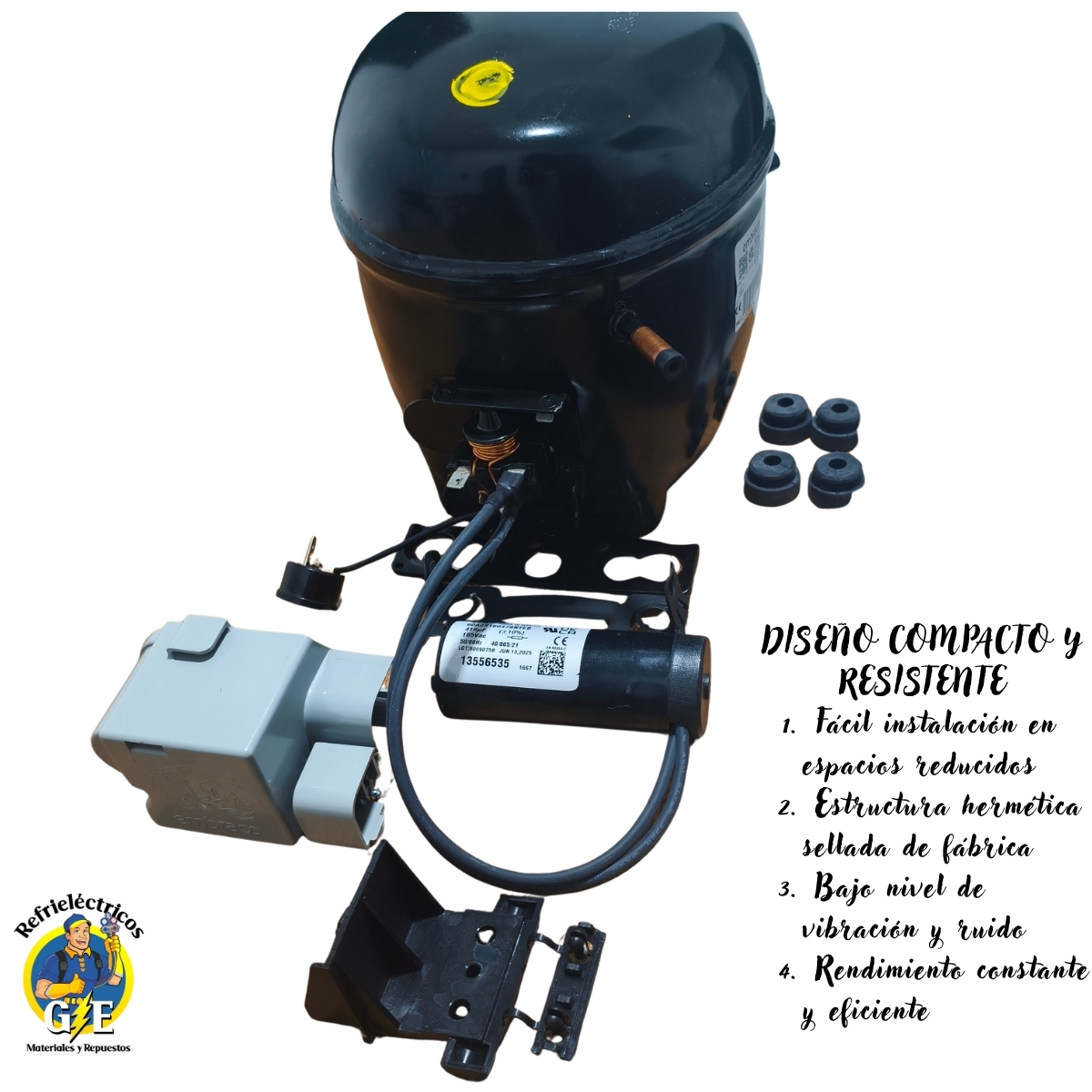 Compresor Nevera 1/3 HP Embraco Original - Motor de Refrigeración R134a 110V (Modelo FFI12HBX) - Imagen 4
