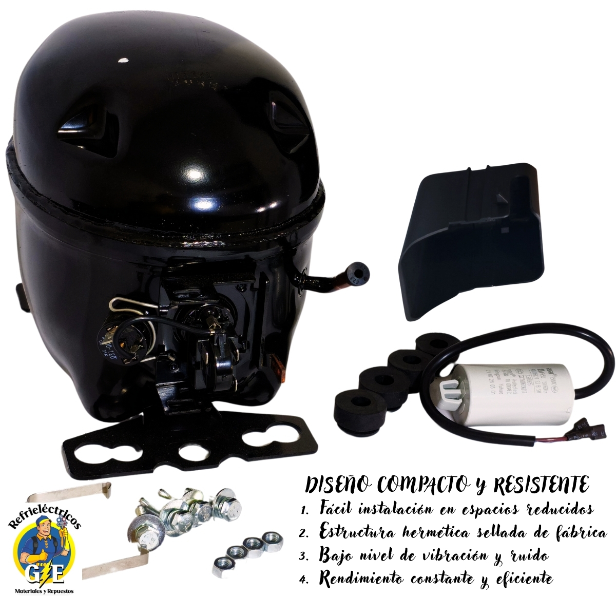 Compresor Nevera 1/3 HP Donper Original - Motor para Refrigeración R134a 110V (Alta Eficiencia) - Imagen 4
