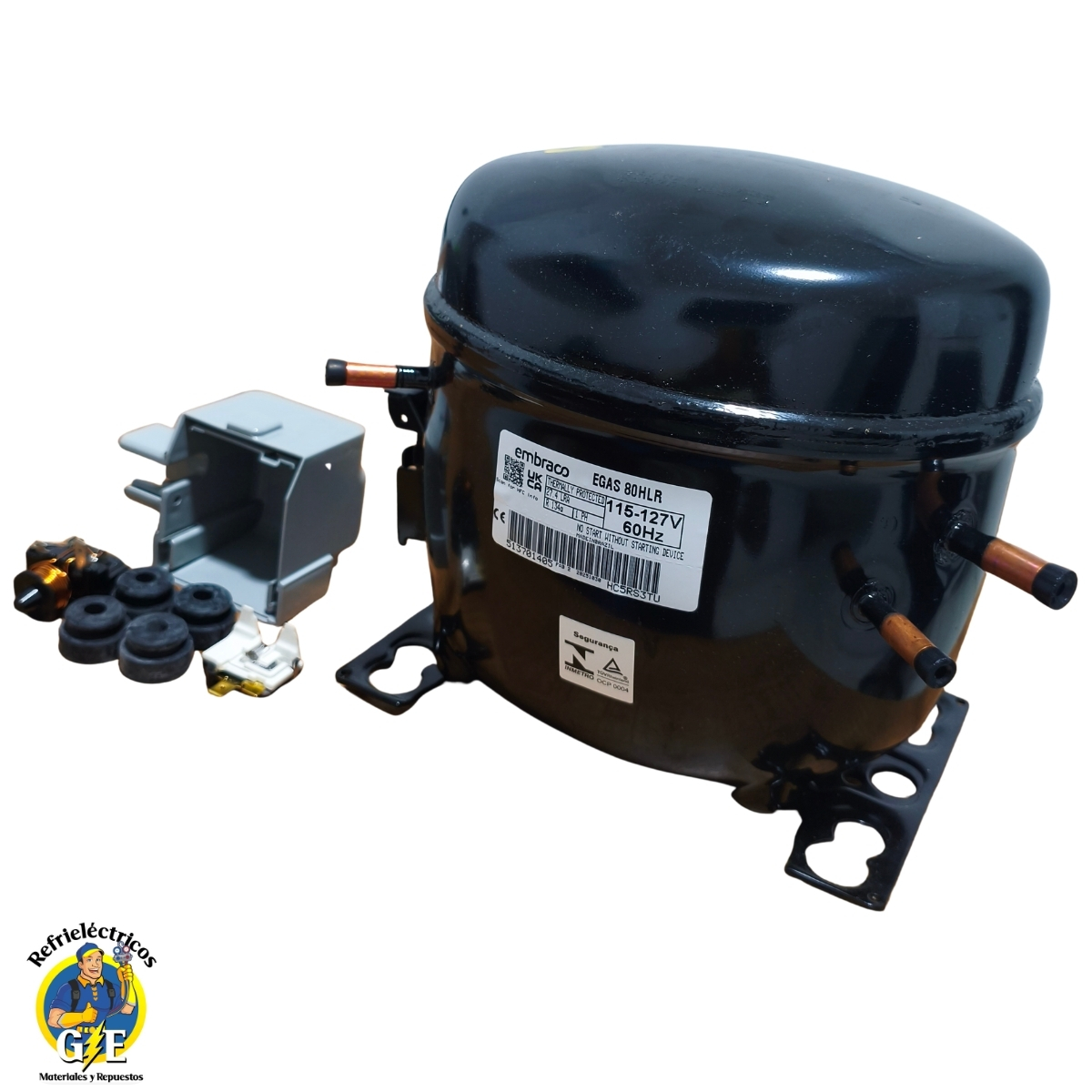 Compresor Nevera 1/4 HP Embraco Original - Motor de Refrigeración R134a 110V (Modelo EGAS 80HLR) - Imagen 5