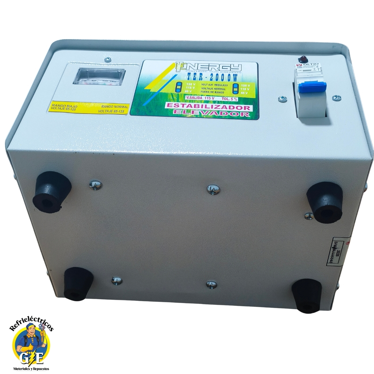 Estabilizador Elevador de Voltaje Tenergy 2000W - Protector de Voltaje Profesional para Neveras y Lavadoras (Modelo TER-2000W) - Imagen 6