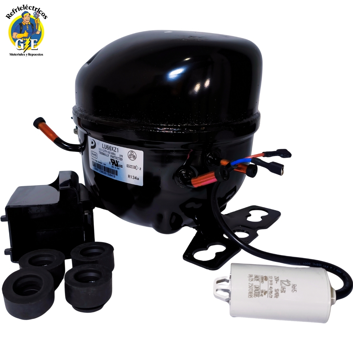 Compresor Nevera 1/5 HP Donper Original - Motor de Refrigeración R134a 110V (Modelo LU66XZ1) - Imagen 5