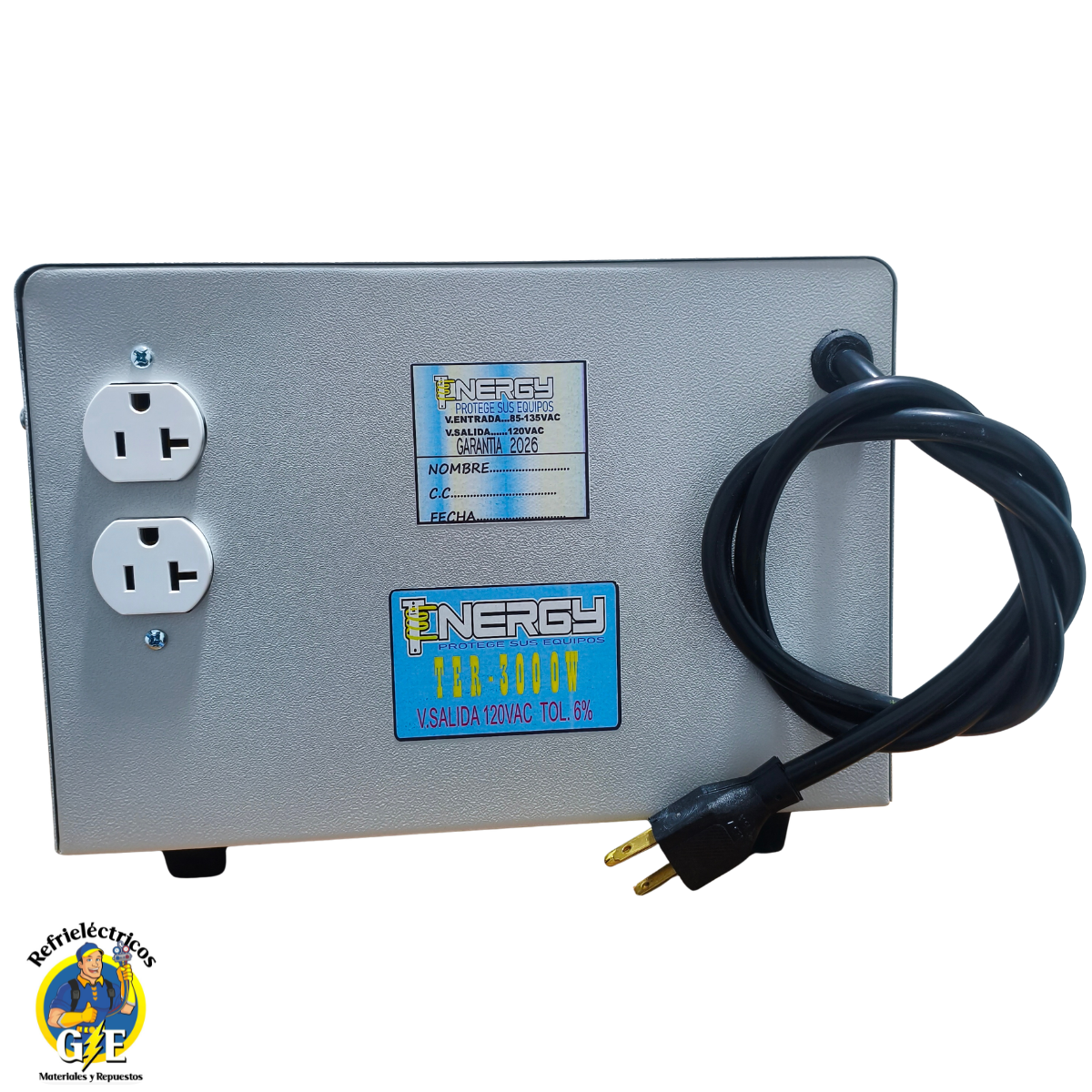 Estabilizador Elevador de Voltaje Tenergy 3000W - Protector Profesional para Neveras, Lavadoras y Hogar (Modelo TER-3000W) - Imagen 7