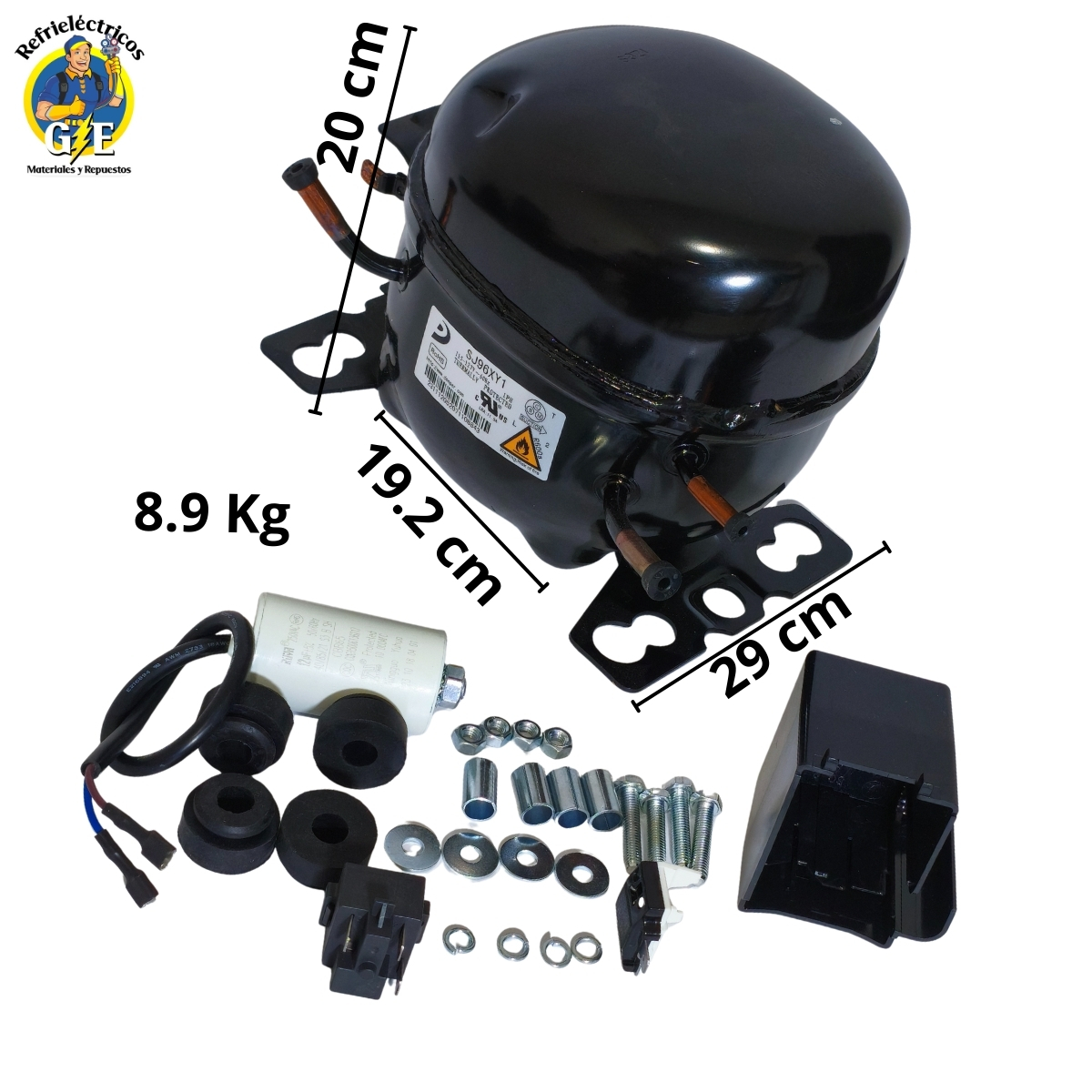 Compresor Nevera 1/6 HP Donper Original - Motor de Refrigeración R600a 110V (Modelo SJ96XY1) - Imagen 7