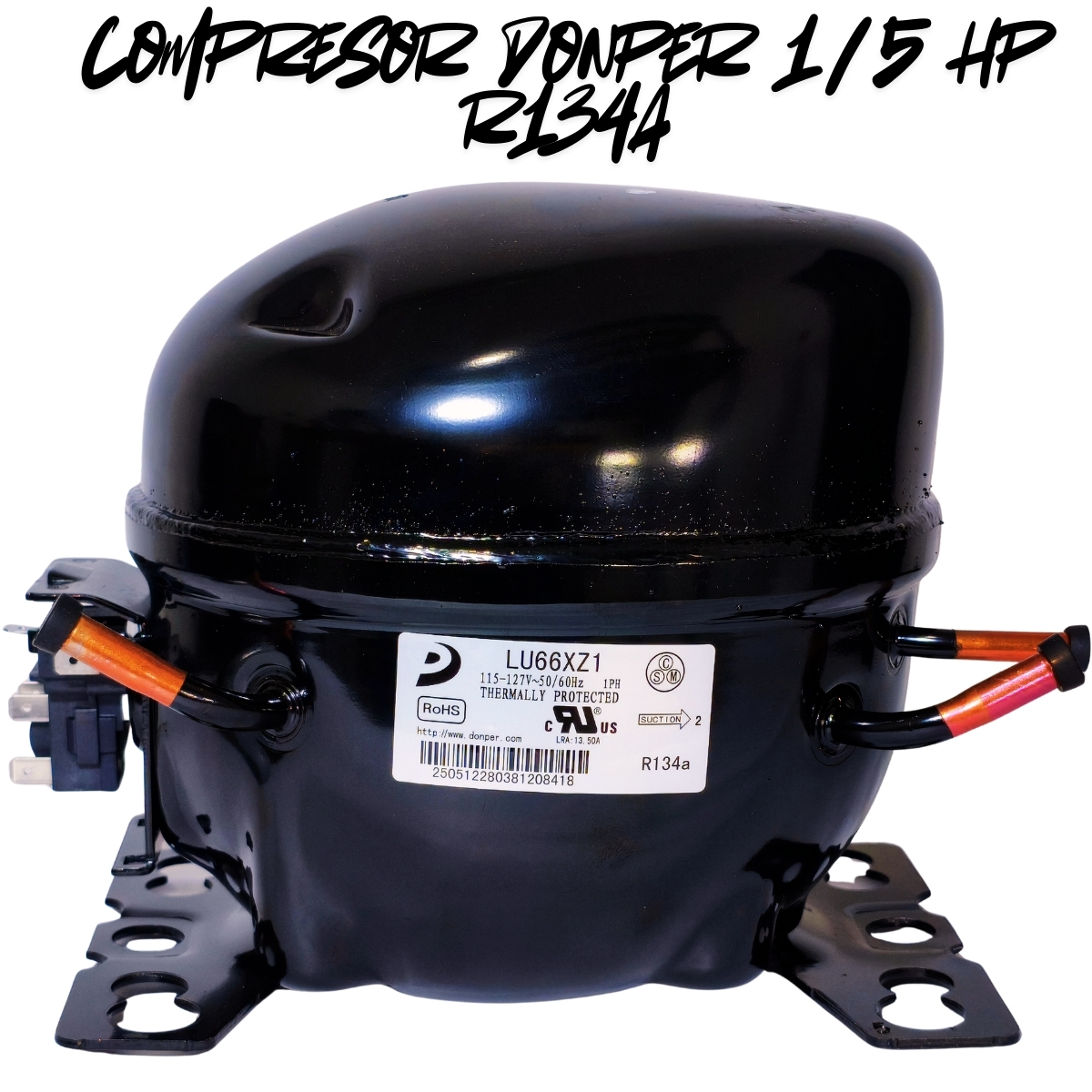 Compresor Nevera 1/5 HP Donper Original - Motor de Refrigeración R134a 110V (Modelo LU66XZ1) - Imagen 10