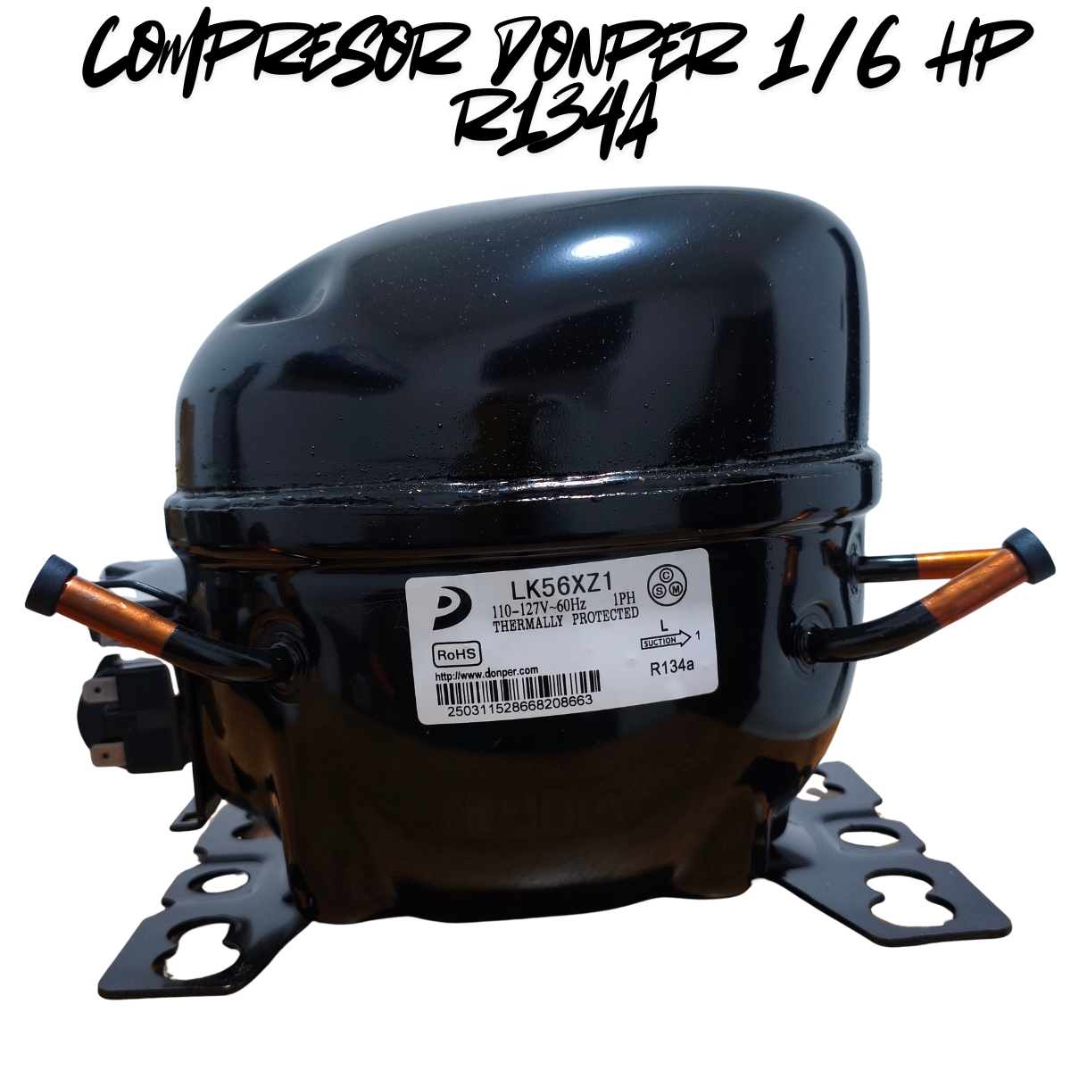 Compresor Nevera 1/6 HP Donper Original - Motor de Refrigeración R134a 110V (Modelo LK56XZ1) - Imagen 10