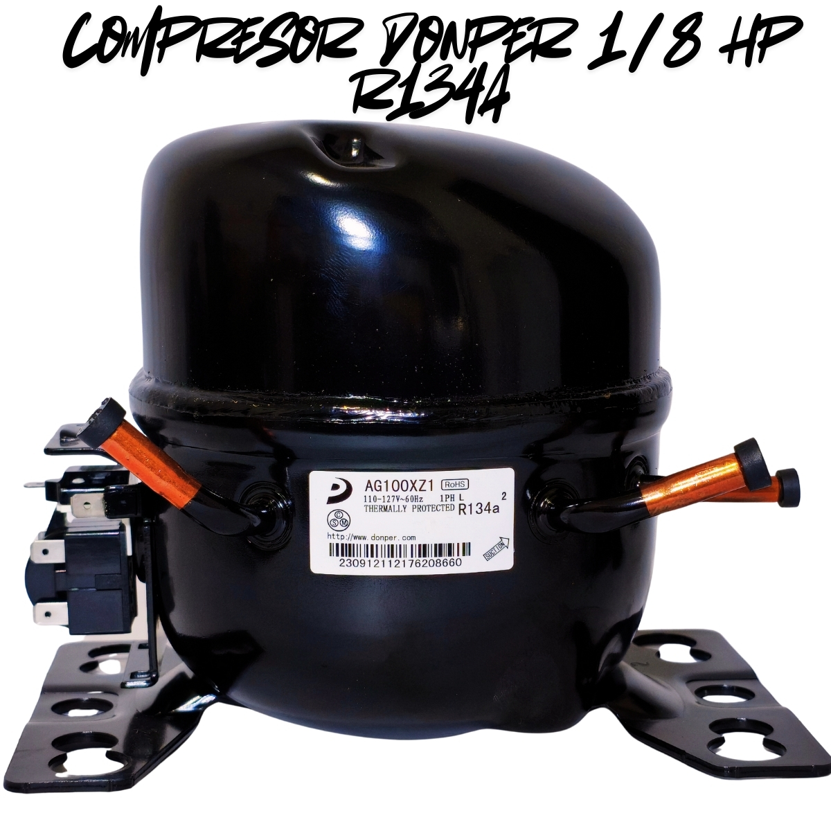 Compresor Nevera 1/8 HP Donper Original - Motor de Refrigeración R134a 110V (Modelo AG100XZ1) - Imagen 10