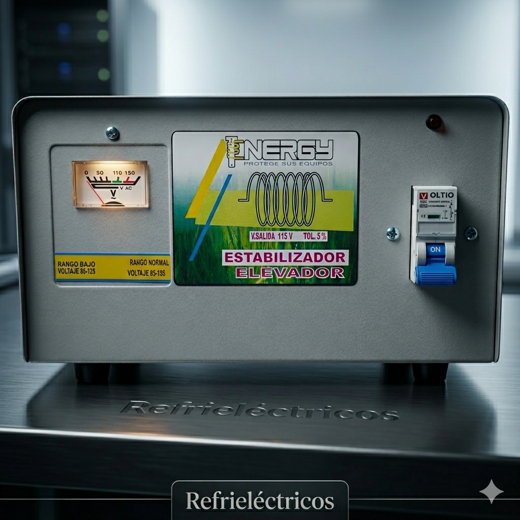 Estabilizador Elevador de Voltaje Tenergy 2000W - Protector de Voltaje Profesional para Neveras y Lavadoras (Modelo TER-2000W)