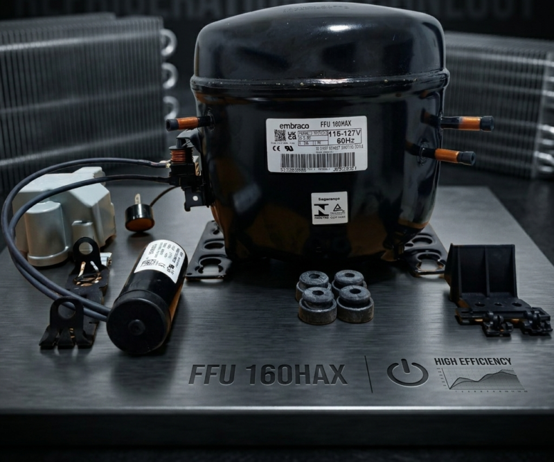 Compresor Nevera 1/2 HP Embraco Original - Motor de Refrigeración R134a 110V (Modelo FFU160HAX)