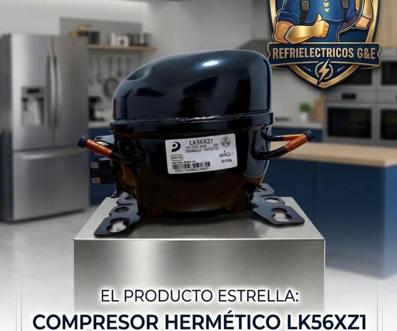 Compresor Nevera 1/6 HP Donper Original - Motor de Refrigeración R134a 110V (Modelo LK56XZ1)