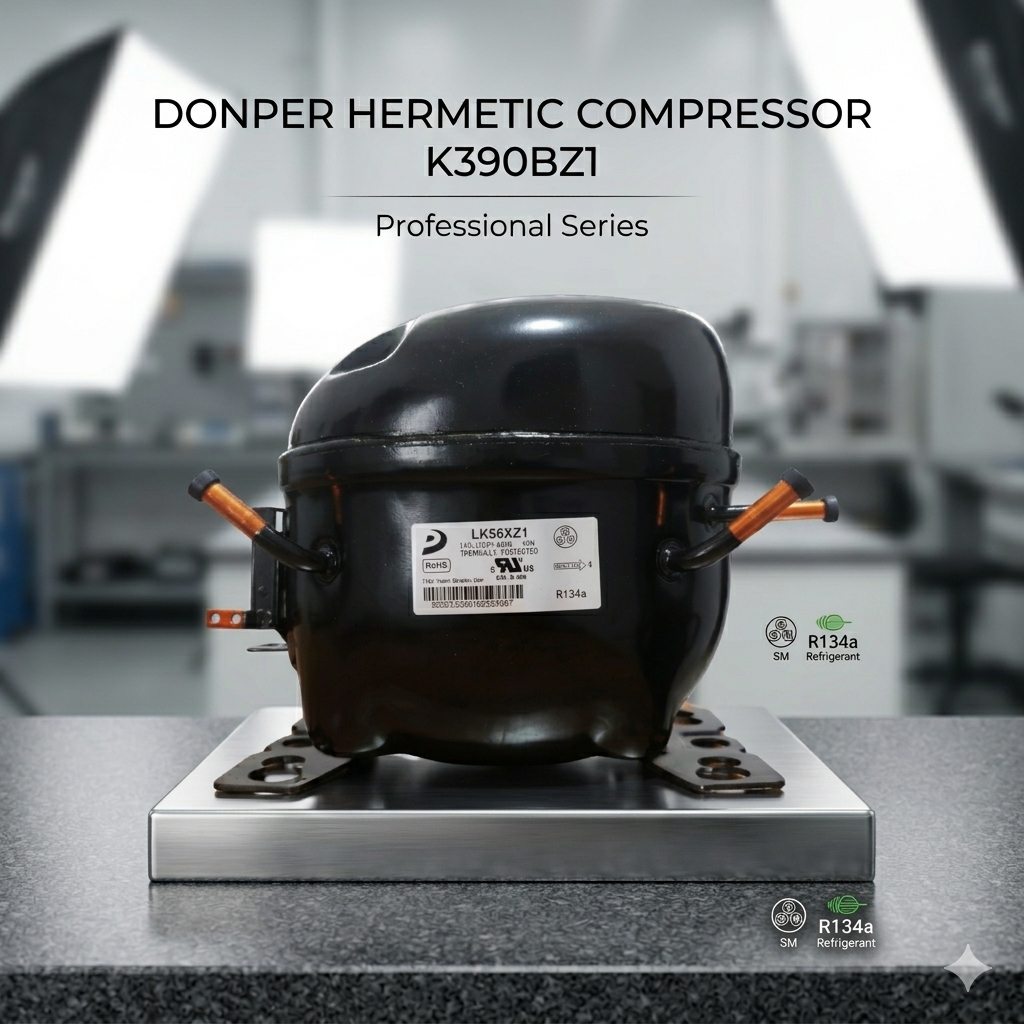 Compresor Nevera 3/8 HP Donper Original - Motor de Refrigeración R134a 110V (Modelo K390BZ1)