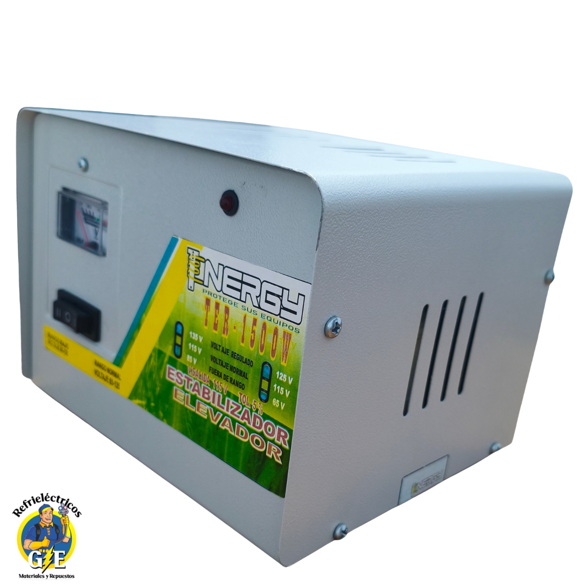 Estabilizador Elevador de Voltaje Tenergy 1500W – Protector de Voltaje Profesional para Neveras y Lavadoras (Modelo TER-1500W) - Imagen 7