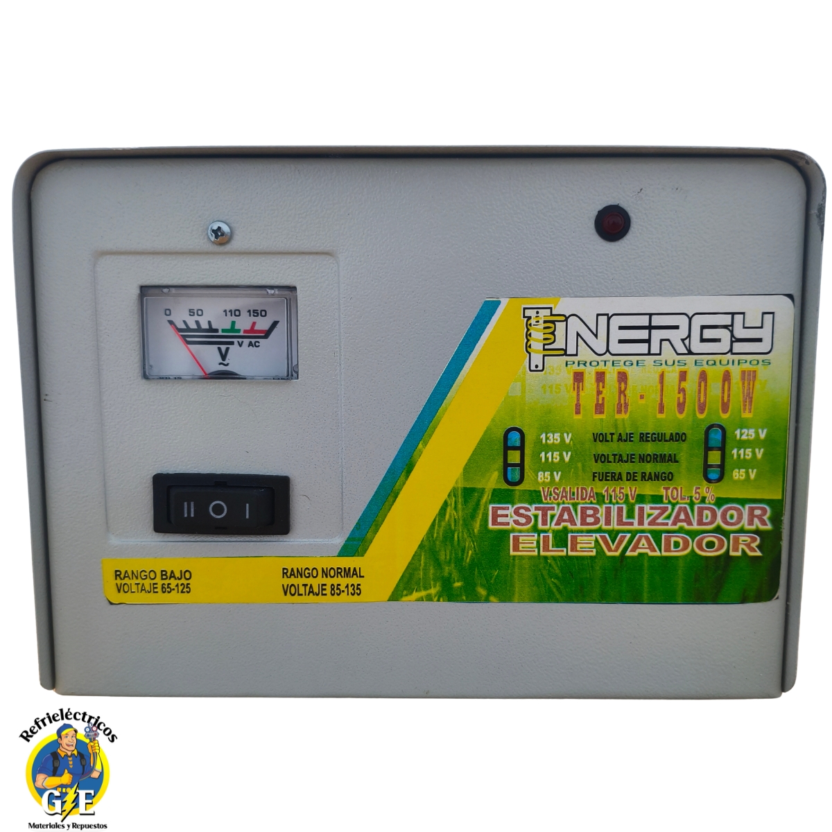 Estabilizador Elevador de Voltaje Tenergy 1500W – Protector de Voltaje Profesional para Neveras y Lavadoras (Modelo TER-1500W) - Imagen 9